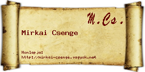 Mirkai Csenge névjegykártya